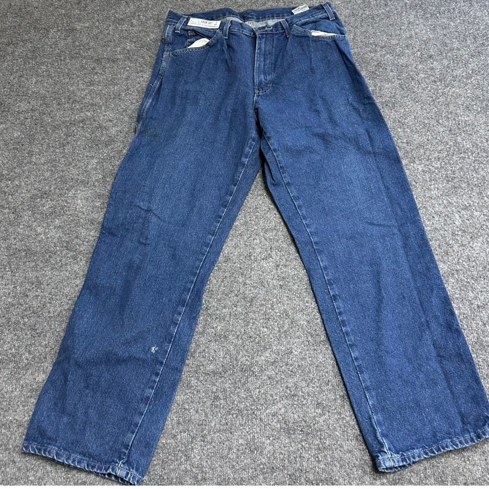 Dickies Carpenter Jeans Mens Size 34x30 Blue Cotton Relaxed Fit Workwear Utility